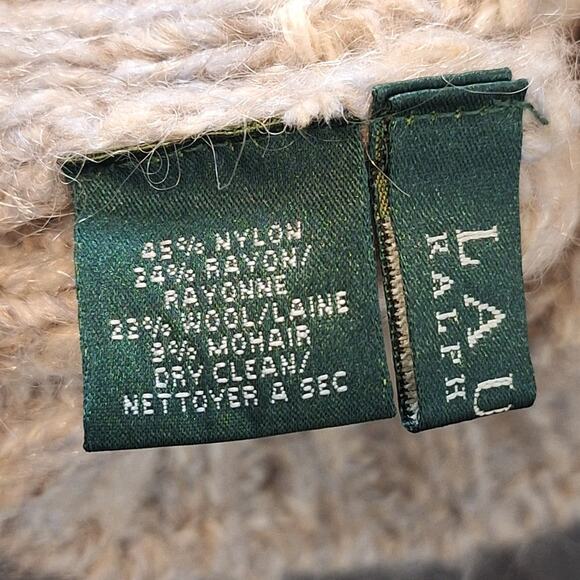 Lauren Ralph Lauren Beanie Women's Cream Grey Wool Mohair Outdoor Lightweight - Picture 4 of 5